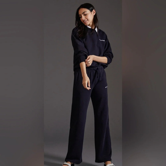 Favorite Daughter Black Pull On Drawstring Wide Legs Sweatpants Size M - Picture 1 of 9